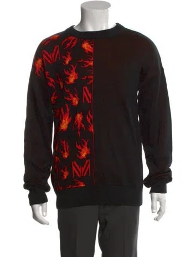 Pre-owned Marcell Von Berlin Printed Crew Neck Pullover In Black