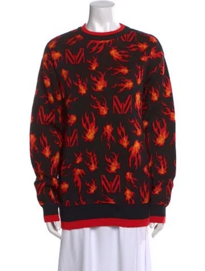 Pre-owned Marcell Von Berlin Printed Crew Neck Sweater In Black