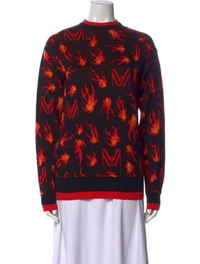 Pre-owned Marcell Von Berlin Printed Crew Neck Sweater In Red