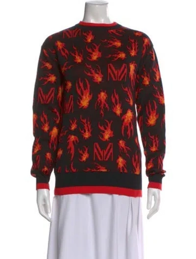 Pre-owned Marcell Von Berlin Printed Crew Neck Sweater W/ Tags In Red
