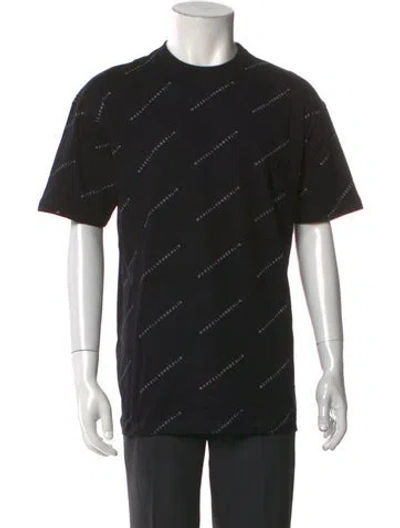 Pre-owned Marcell Von Berlin Printed Crew Neck T-shirt In Black