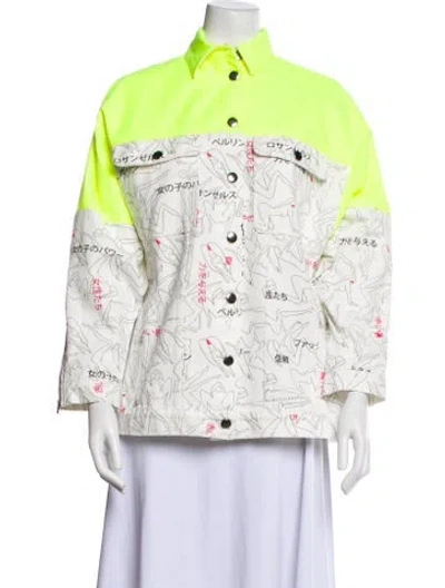 Pre-owned Marcell Von Berlin Printed Denim Jacket In White