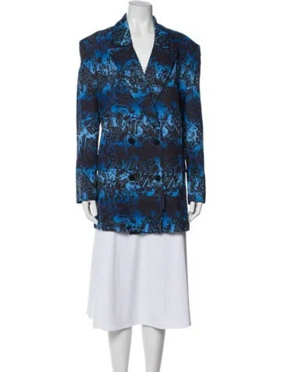 Pre-owned Marcell Von Berlin Printed Evening Jacket W/ Tags In Blue