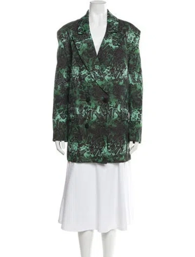 Pre-owned Marcell Von Berlin Printed Evening Jacket W/ Tags In Green