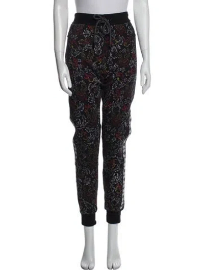 Pre-owned Marcell Von Berlin Printed Grosgrain Trim Sweatpants W/ Tags In Black