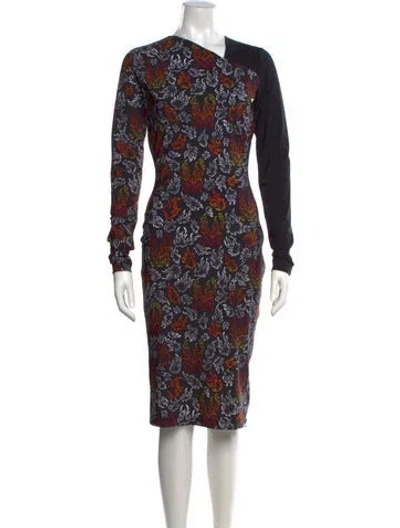 Pre-owned Marcell Von Berlin Printed Knee-length Dress In Black