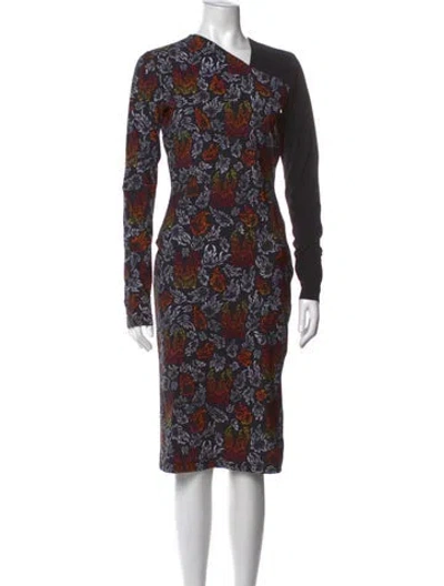 Pre-owned Marcell Von Berlin Printed Knee-length Dress W/ Tags In Black