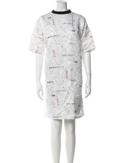 Pre-owned Marcell Von Berlin Printed Knee-length Dress In White