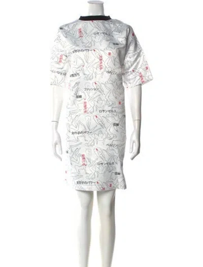 Pre-owned Marcell Von Berlin Printed Knee-length Dress In White