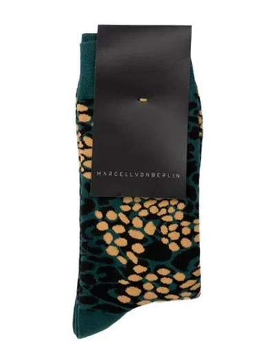 Pre-owned Marcell Von Berlin Printed Knit Socks In Green
