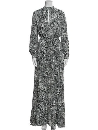 Pre-owned Marcell Von Berlin Printed Long Dress In Black