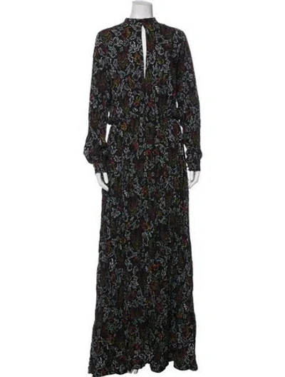 Pre-owned Marcell Von Berlin Printed Long Dress In Black