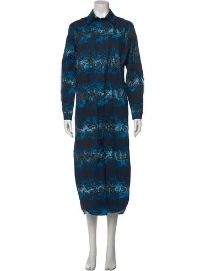 Pre-owned Marcell Von Berlin Printed Long Dress In Blue