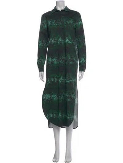 Pre-owned Marcell Von Berlin Printed Long Dress In Green