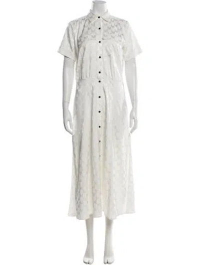 Pre-owned Marcell Von Berlin Printed Long Dress In Neutrals/white
