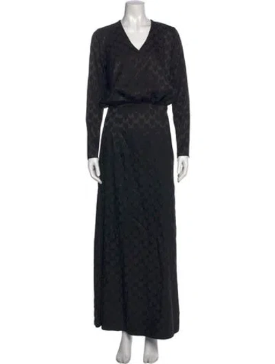 Pre-owned Marcell Von Berlin Printed Long Dress W/ Tags In Black