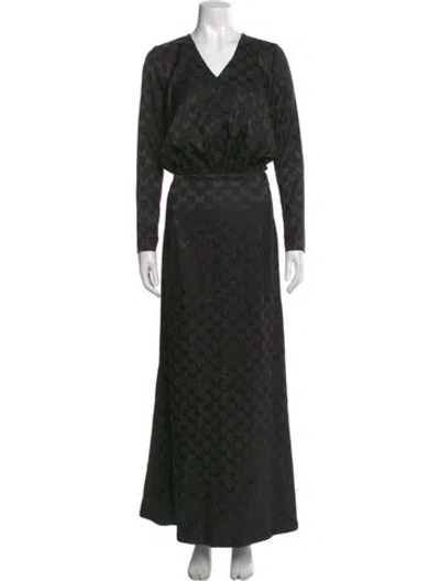 Pre-owned Marcell Von Berlin Printed Long Dress W/ Tags In Black