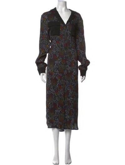 Pre-owned Marcell Von Berlin Printed Long Dress W/ Tags In Black