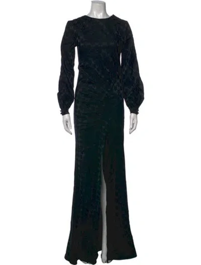 Pre-owned Marcell Von Berlin Printed Long Dress W/ Tags In Black