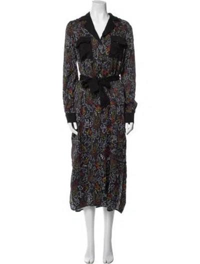 Pre-owned Marcell Von Berlin Printed Long Dress W/ Tags In Blue