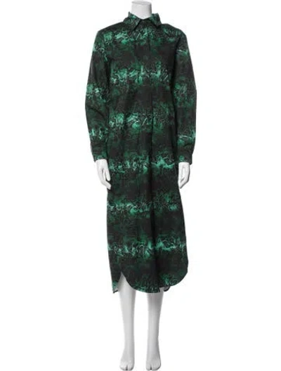 Pre-owned Marcell Von Berlin Printed Long Dress W/ Tags In Green