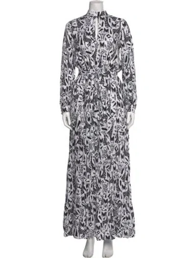 Pre-owned Marcell Von Berlin Printed Long Dress W/ Tags In White
