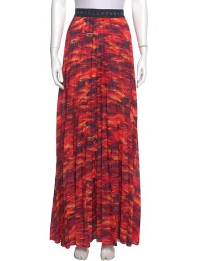 Pre-owned Marcell Von Berlin Printed Long Skirt In Pink