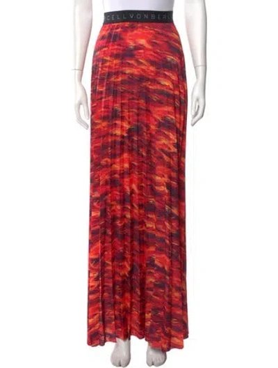 Pre-owned Marcell Von Berlin Printed Long Skirt In Red