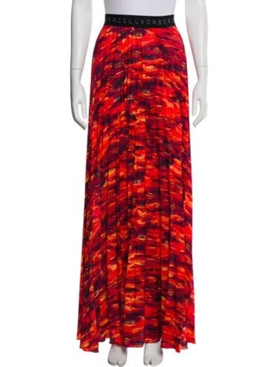 Pre-owned Marcell Von Berlin Printed Long Skirt In Red