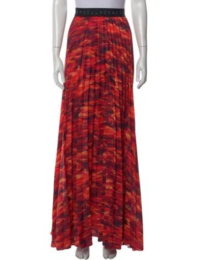 Pre-owned Marcell Von Berlin Printed Long Skirt In Red