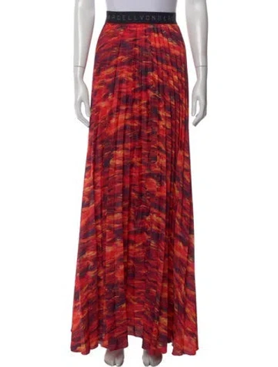 Pre-owned Marcell Von Berlin Printed Long Skirt W/ Tags In Red