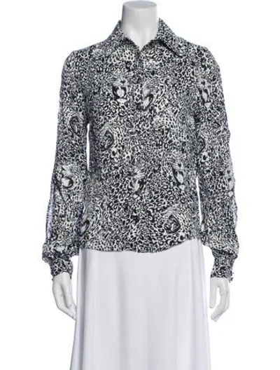 Pre-owned Marcell Von Berlin Printed Long Sleeve Button-up Top W/ Tags In Multi