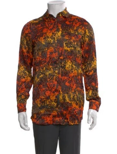 Pre-owned Marcell Von Berlin Printed Long Sleeve Shirt W/ Tags In Orange