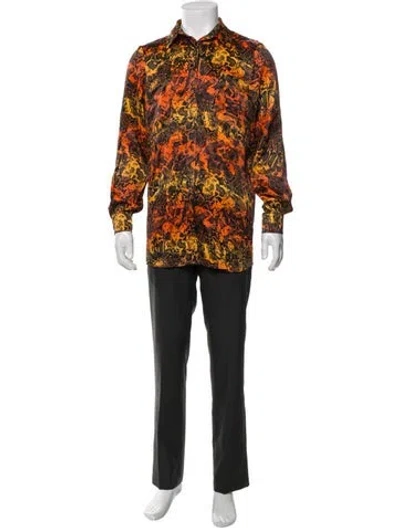 Pre-owned Marcell Von Berlin Printed Long Sleeve Shirt W/ Tags In Orange