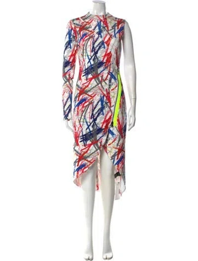 Pre-owned Marcell Von Berlin Printed Midi Length Dress In Red