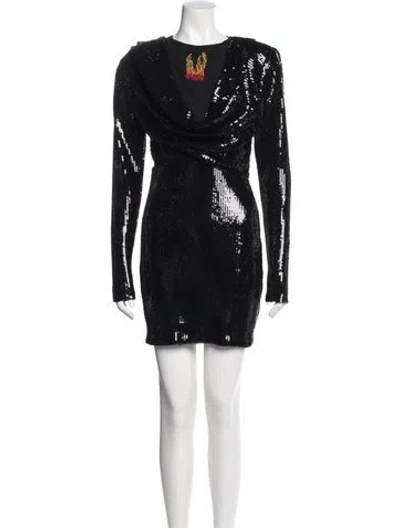 Pre-owned Marcell Von Berlin Printed Mini Dress In Black