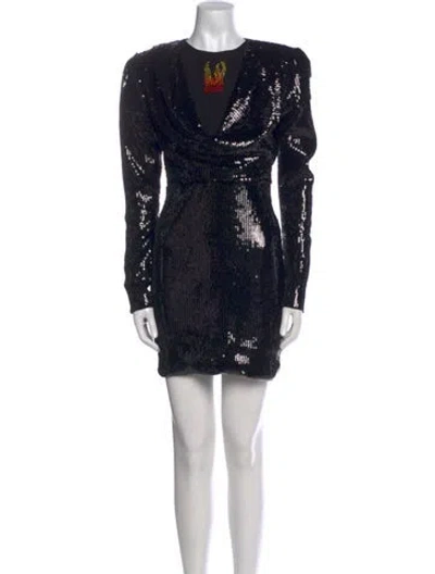 Pre-owned Marcell Von Berlin Printed Mini Dress W/ Tags In Black