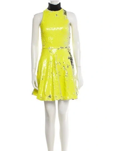 Pre-owned Marcell Von Berlin Printed Mini Dress In Yellow