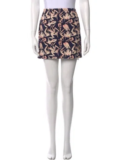 Pre-owned Marcell Von Berlin Printed Mini Skirt In Brown