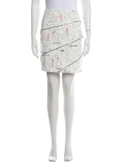 Pre-owned Marcell Von Berlin Printed Mini Skirt In White