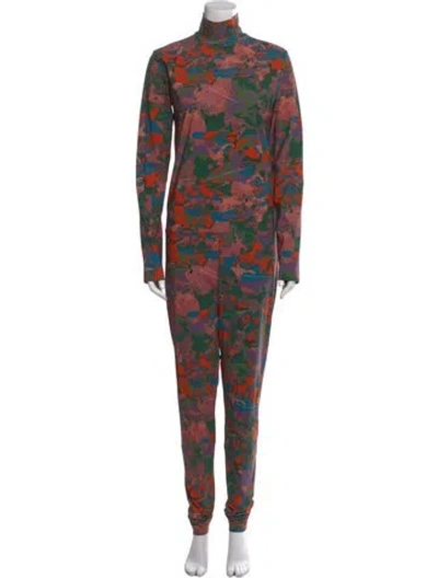 Pre-owned Marcell Von Berlin Printed Mock Neck Jumpsuit In Multi