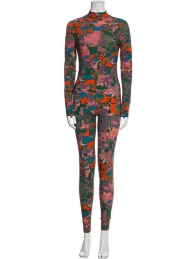Pre-owned Marcell Von Berlin Printed Mock Neck Jumpsuit W/ Tags In Multi