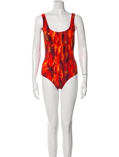 Pre-owned Marcell Von Berlin Printed One-piece In Red