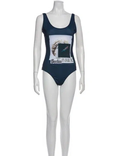 Pre-owned Marcell Von Berlin Printed One-piece W/ Tags In Purple