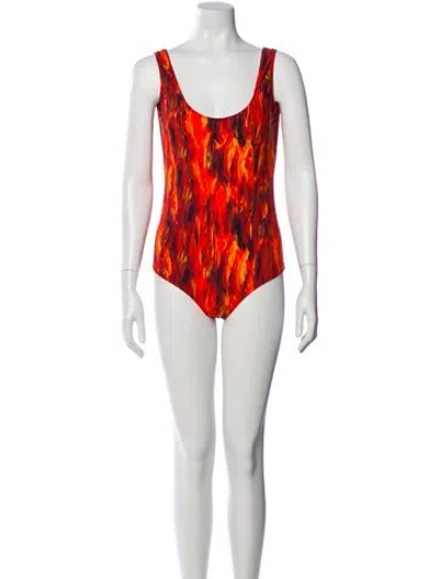 Pre-owned Marcell Von Berlin Printed One-piece W/ Tags In Red
