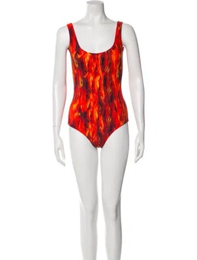 Pre-owned Marcell Von Berlin Printed One-piece W/ Tags In Red