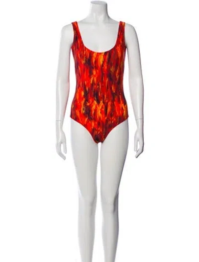 Pre-owned Marcell Von Berlin Printed One-piece W/ Tags In Red