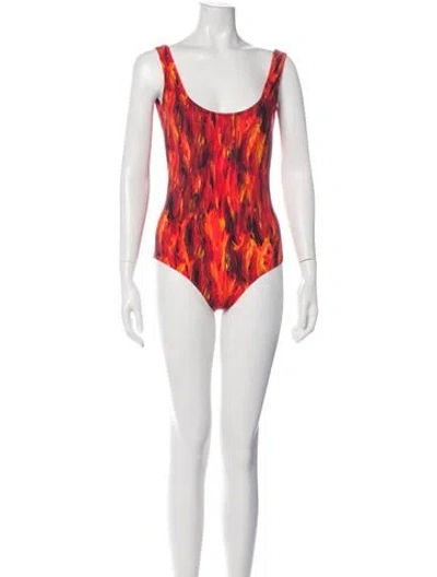Pre-owned Marcell Von Berlin Printed One-piece W/ Tags In Red