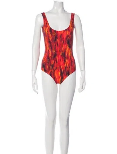 Pre-owned Marcell Von Berlin Printed One-piece W/ Tags In Red