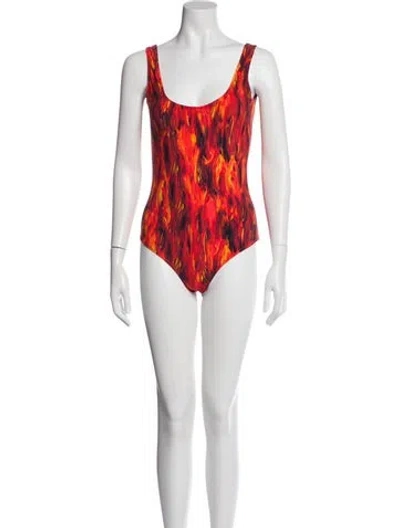 Pre-owned Marcell Von Berlin Printed One-piece W/ Tags In Red